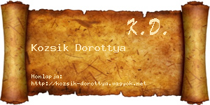 Kozsik Dorottya névjegykártya